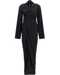 Rick Owens - Wrap Draped Long Dress Viscose; Acetate - Lyst