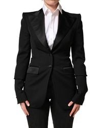 Dolce & Gabbana - Wool Single Breasted Blazer Jacket Virgin Nylon Elastane Clothing - Lyst