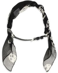 McQueen - Double-Wrap Skull Scarf Bracelet Silk; Calf Leather Bos Taurus Bracelets - Lyst