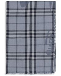 Burberry - Blue Wool Oves Aries Foulard - Lyst