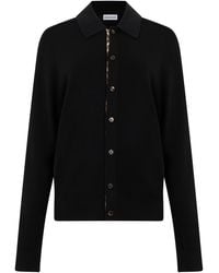Burberry - Long-Sleeve Polo Shirt Wool - Lyst