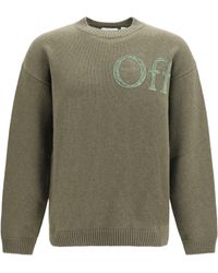 Off-White c/o Virgil Abloh - Bookish Shared Logo Knit Crewneck - Lyst
