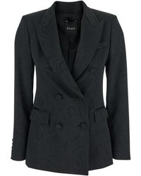 Le Plain - Double-Breasted Jacket With Damask Effect - Lyst
