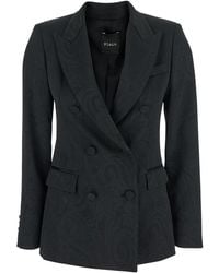Le Plain - Double-Breasted Jacket With Damask Effect - Lyst