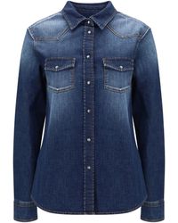 Jacob Cohen - Lightweight Denim Western Long Sleeve Shirt - Lyst