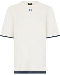 Fendi - T-Shirt With Contrast Details - Lyst