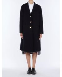 Thom Browne - Manteau Oversize À Manches Cloche Et Poches Plaquées En Laine Bouillie Coat - Lyst