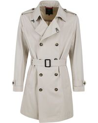 Fay - Belted Double-Breasted Trench - Lyst