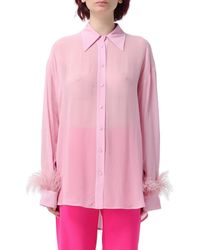 Pinko - Semi-Sheer Long-Sleeved Georgette Shirt - Lyst
