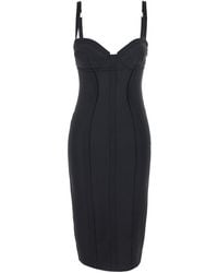 Elisabetta Franchi - Sleeveless Dress With Bustier Neckline And Rear Single Slit - Lyst
