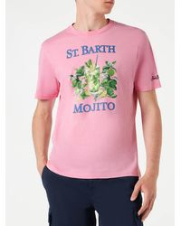 Mc2 Saint Barth - Cotton T-Shirt With St. Barth Mojito Print - Lyst
