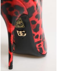 Dolce & Gabbana - Red Leopard Cardinale Ankle Boots Shoes - Lyst