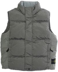 Stone Island - Sleeveless Down Jacket With Logo Patch Polyamide Fibers Padded - Lyst