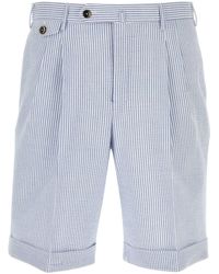 PT01 - Embroidered Stretch Cotton Bermuda Shorts - Lyst