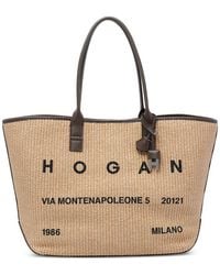 Hogan - Medium Rafia Tote - Lyst