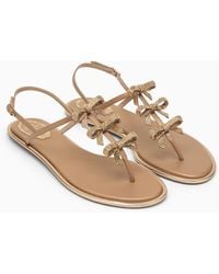 Rene Caovilla - Leather Sandal With Bows - Lyst