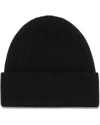 Dolce & Gabbana - Dolce & Gabbana Logo English Rib Knit Beanie - Lyst
