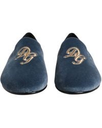 Dolce & Gabbana - Velvet Crest Loafer - Lyst