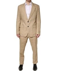 Dolce & Gabbana - Taormina Single Breasted Formal 2 Piece Suit Linen - Lyst