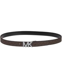 Michael Kors - Logo Plaque Reversible Buckle Belt - Lyst