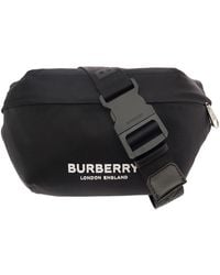 Burberry - Sonny Fanny Pack With Contrasting Logo Print In Nylon Man - Lyst
