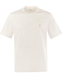Brunello Cucinelli - Crew-Neck Cotton Jersey T-Shirt With Printed Logo - Lyst