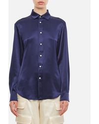 Polo Ralph Lauren - Long Sleeve Button Front Silk Shirt - Lyst