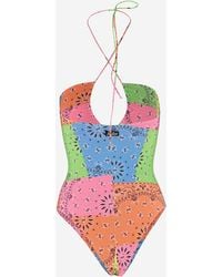 MC2 Saint Barth - One-Piece Swimsuit Bandana Print Polyamide Swimwear - Lyst