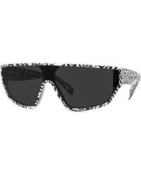 Celine - Sunglasses Shield Full Rim, Shiny Zebra Frame And Smoke Lens Cl40195I04A - Lyst