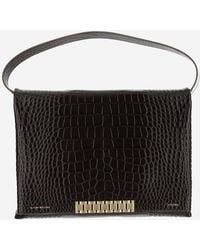 Victoria Beckham - Crocodile Effect Leather Jumbo Chain Pouch - Lyst