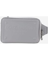 Dolce & Gabbana - Calfskin Leather Fanny Pack With Embossed Logo - Lyst