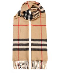 Burberry - Cashmere Scarf With Tartan Motif - Lyst