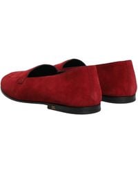Dolce & Gabbana - Suede Logo Slip On Flats Loafers Shoes Leather - Lyst