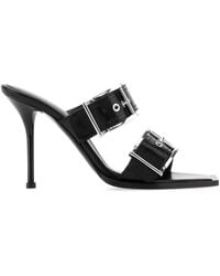 McQueen - Punk Double Buckle Leather Sandals - Lyst