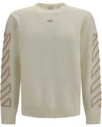 Off-White c/o Virgil Abloh - Arrow Fuzzy Crewneck Sweater Wool Ovis Aries; Polyamide - Lyst