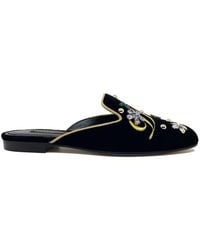 Dolce & Gabbana - Velvet Mules Leather - Lyst