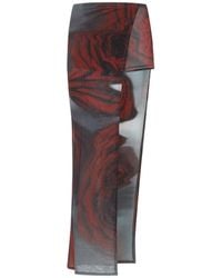 Jean Paul Gaultier - Blurry Roses Asymmetric Midi Skirt - Lyst