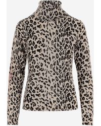 Allude - Leopard Print Wool And Cashmere Sweater - Lyst