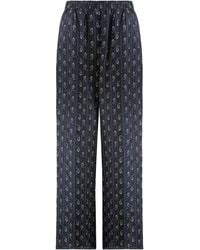 Tory Burch - Wide-Leg Viscose-Silk Trousers, Trousers - Lyst