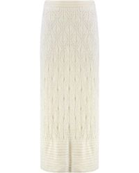 LeKasha - Openwork-Knit Skirt Linen - Lyst