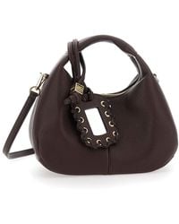 Ganni - Handbag With Removable Shoulder Strap And Pendant With Logo - Lyst