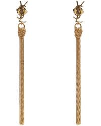 Saint Laurent - Cassandre Metal Earrings With Tassel - Lyst