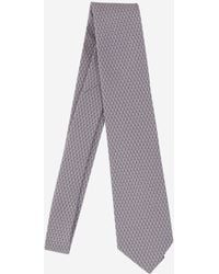 Ferragamo - Silk Tie Geometric Pattern Ties & Bow - Lyst