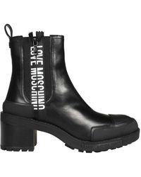 Love Moschino - Leather Ankle Boots - Lyst