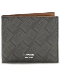 Ferragamo - Leather Bifold Wallet With Gancini Pattern Calf Bos Taurus - Lyst