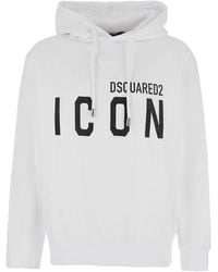 DSquared² - Hoodie With Logo Print On The Front - Lyst