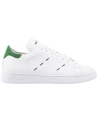 Kiton - White Leather Sneakers With Details - Lyst