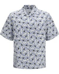 Prada - Cotton Shirt With Floral Print Cotton; Silk - Lyst