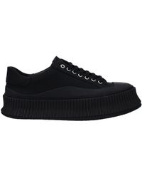 Jil Sander - Black Fabric Platform Sneakers - Lyst
