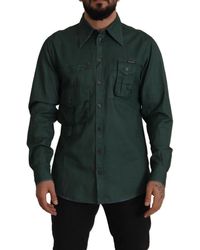 Dolce & Gabbana - Emerald Elegance Slim Fit Casual Shirt - Lyst